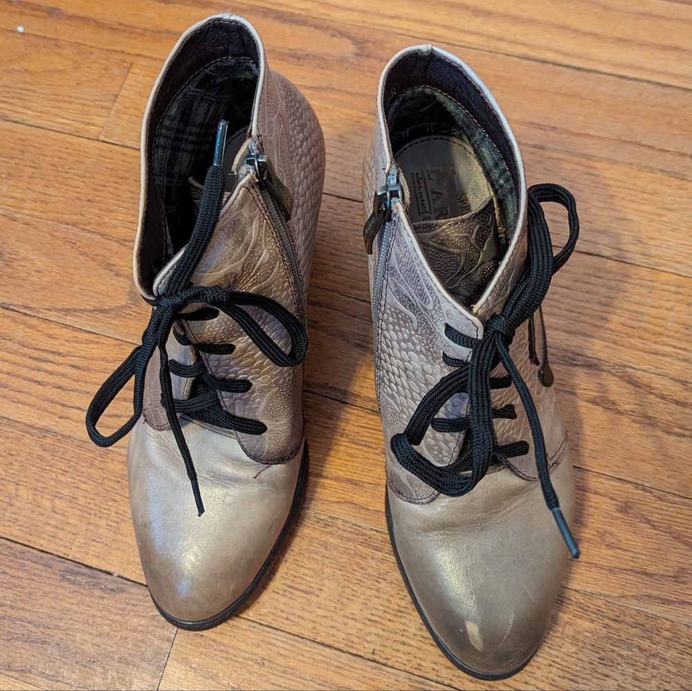 Spring Step L'artiste Taupe Grey Python Western L… - image 4